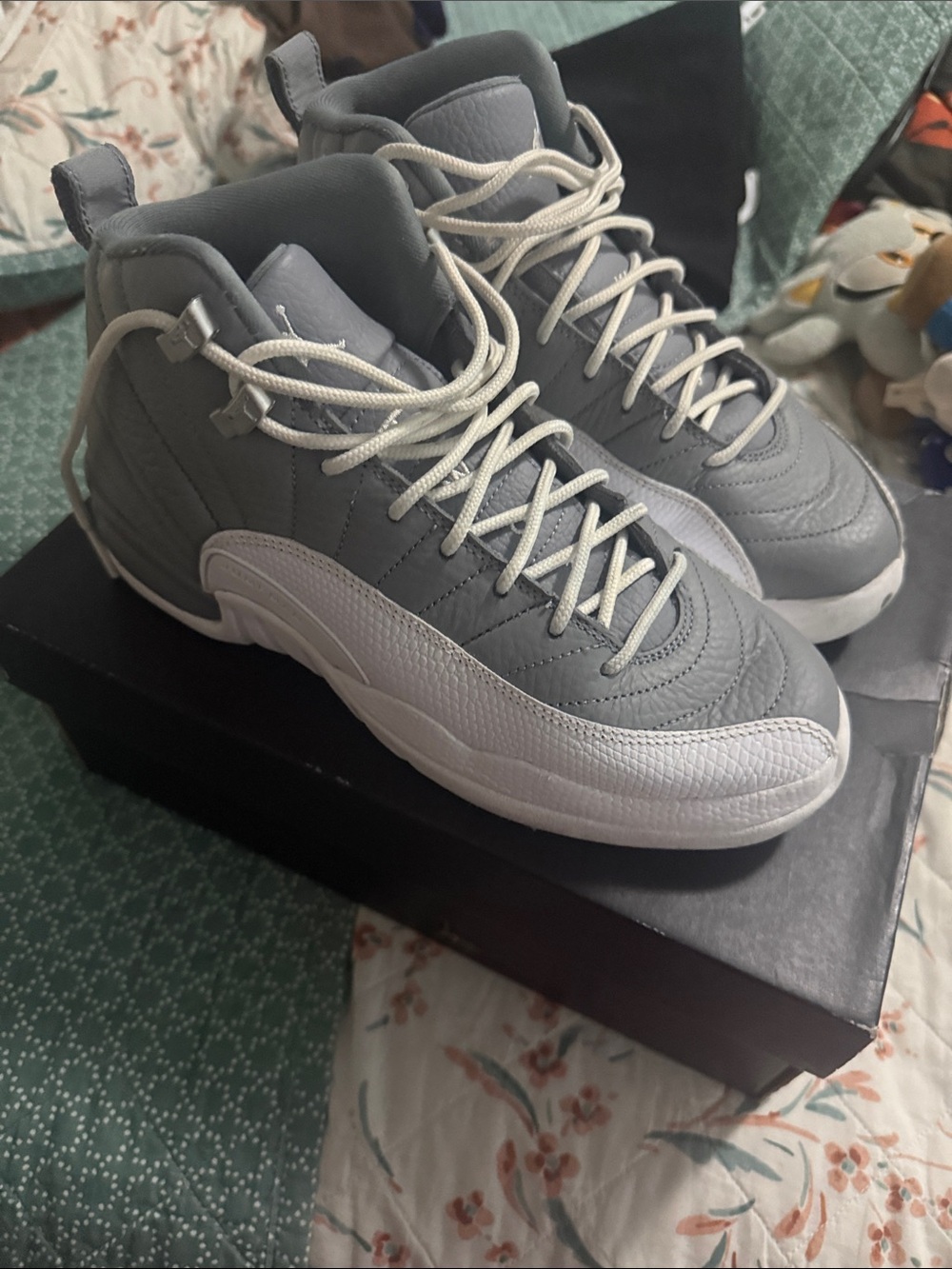 Jordan Kids High-Top Sneakers in Gray and White